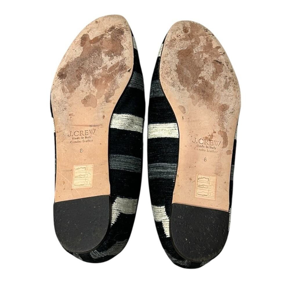 J. Crew Black and Gray Stripe Patterned Loafers Women's size 8 - Picture 7 of 7